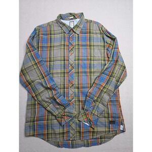 Billabong Shirt Men's XL Multicolor Plaid Cotton Logo Button-Up Everyday Wear